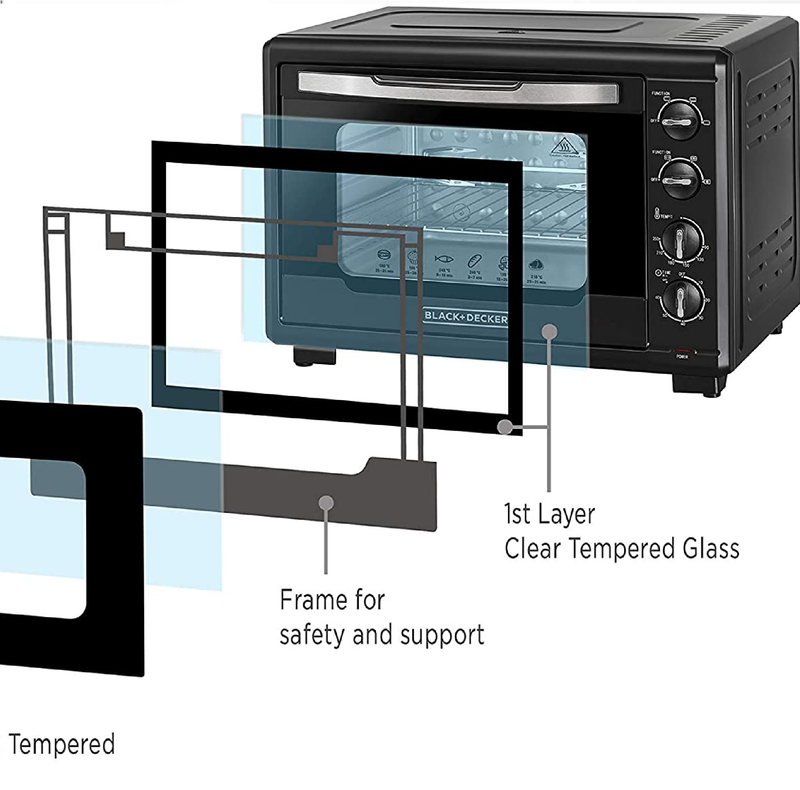 Black+Decker 55L Double Glass Toaster Oven