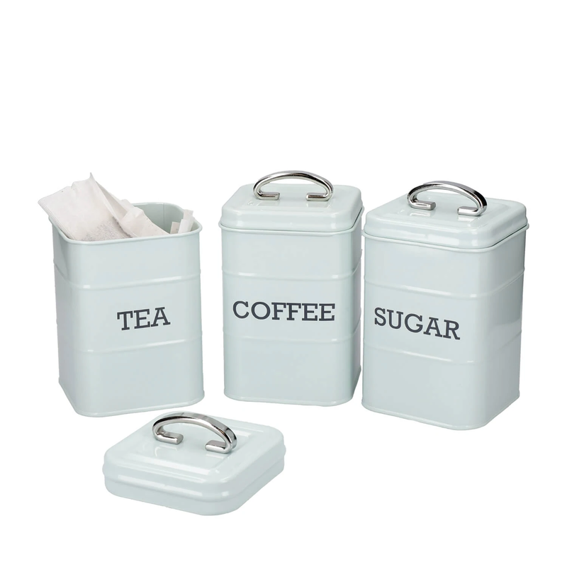 Living Nostalgia 3 Piece Canister Set - Vintage Blue