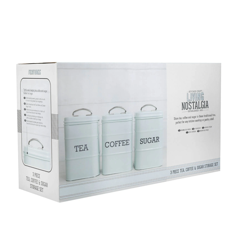 Living Nostalgia 3 Piece Canister Set - Vintage Blue