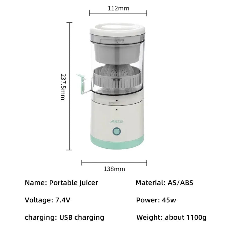 CITRUS JUICER SQUEEZER ELECTRIC,HANDS FREE PORTABLE USB POWERED DETACHABLE &WASHABLE