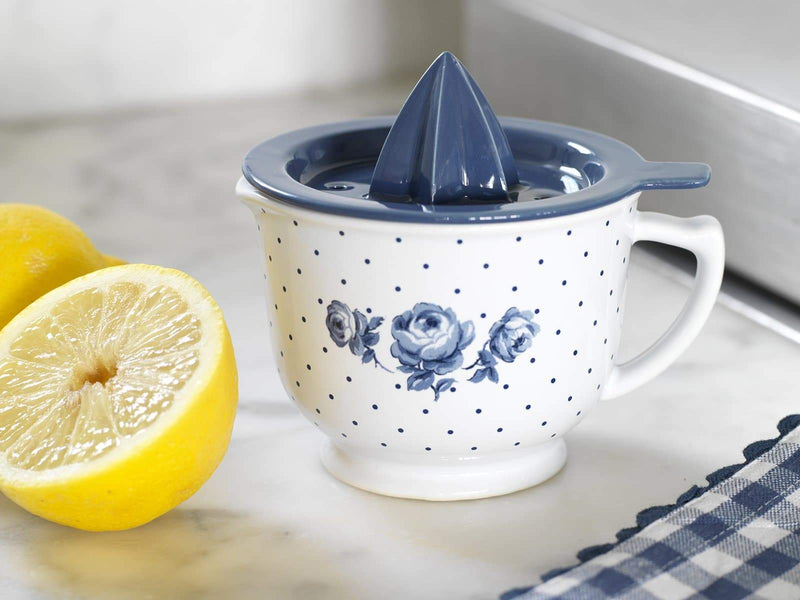 Katie Alice Vintage Indigo Ceramic Lemon Juicer with Jug