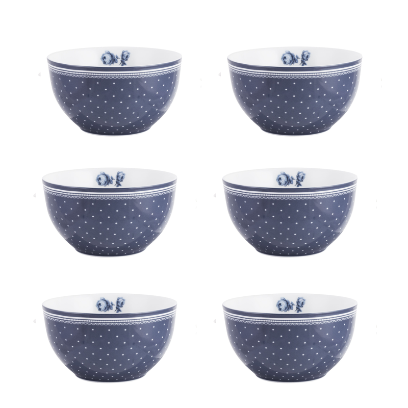 1Pcs Katie Alice Vintage Indigo Spot Cereal Bowl