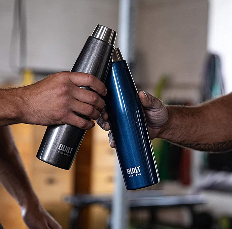 BUILT Perfect Seal Vacuum Insulated Water Bottle, 540 ml, Charcoal