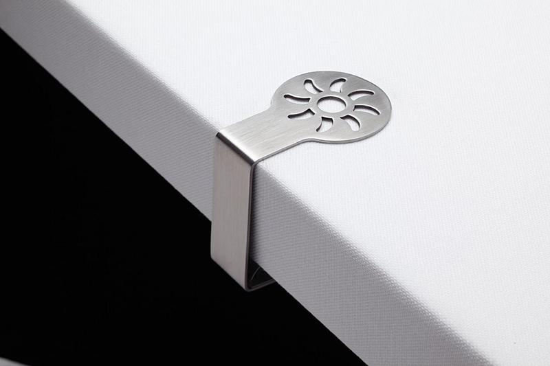 KITCHENCRAFT KCTCCSUN Stainless Steel Table Cloth Clips - Sun Pattern, Set of Four, Blister Packed