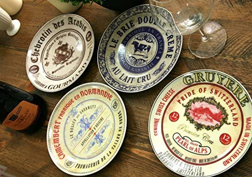 “Gourmet Cheese” Set of 4 Ceramic Side Plates, 19.1 cm (7½")