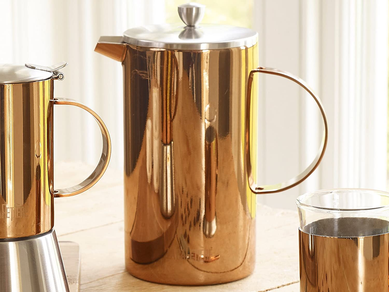 La Cafetière Classic 8-Cup Double Walled Cafetière, 1 L (1¾ pints) - Copper Finish