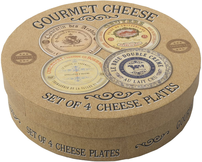 “Gourmet Cheese” Set of 4 Ceramic Side Plates, 19.1 cm (7½")