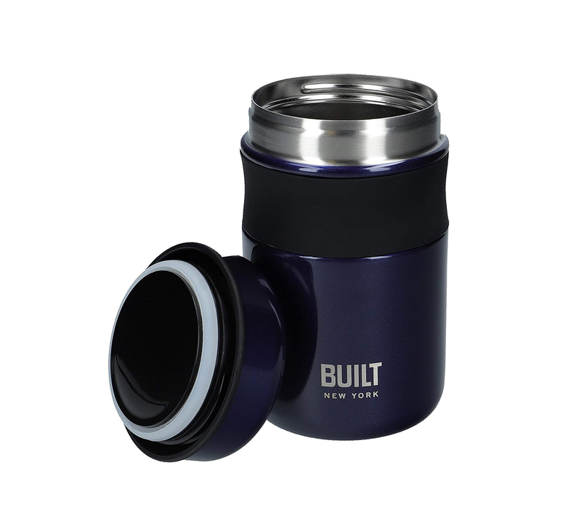 BUILT Double Wall Vacuum Insulated Flask for Hot and Cold Foods, 490 ml, Navy
