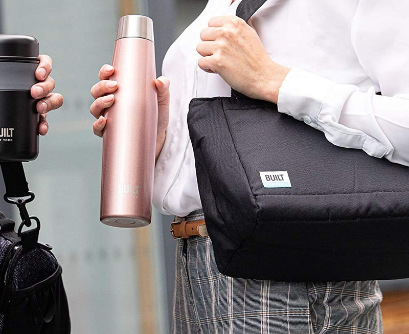 BUILT Perfect Seal Vacuum Insulated Water Bottle, 540 ml, Rose Gold