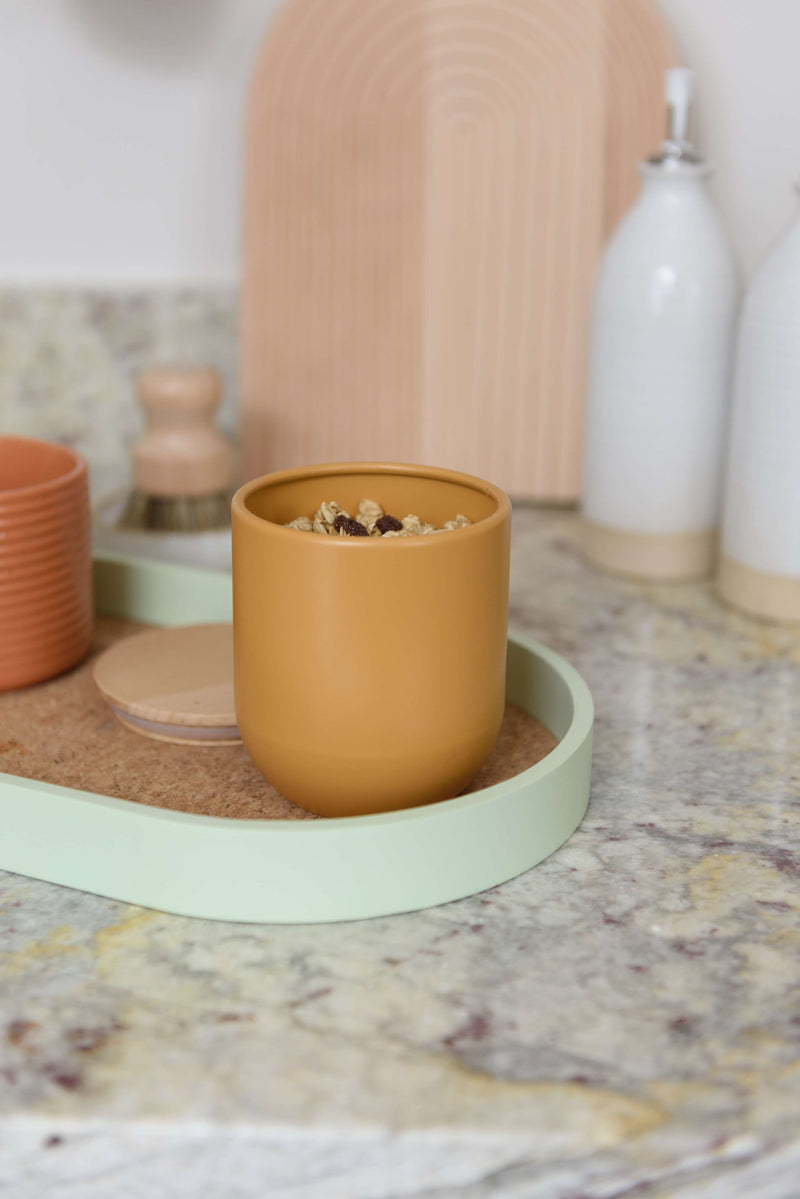 Industrial Kitchen Small Yellow Canister