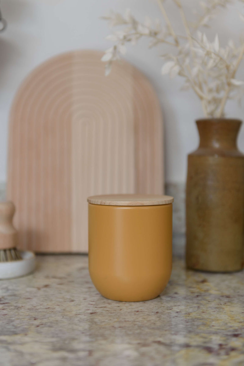 Industrial Kitchen Small Yellow Canister