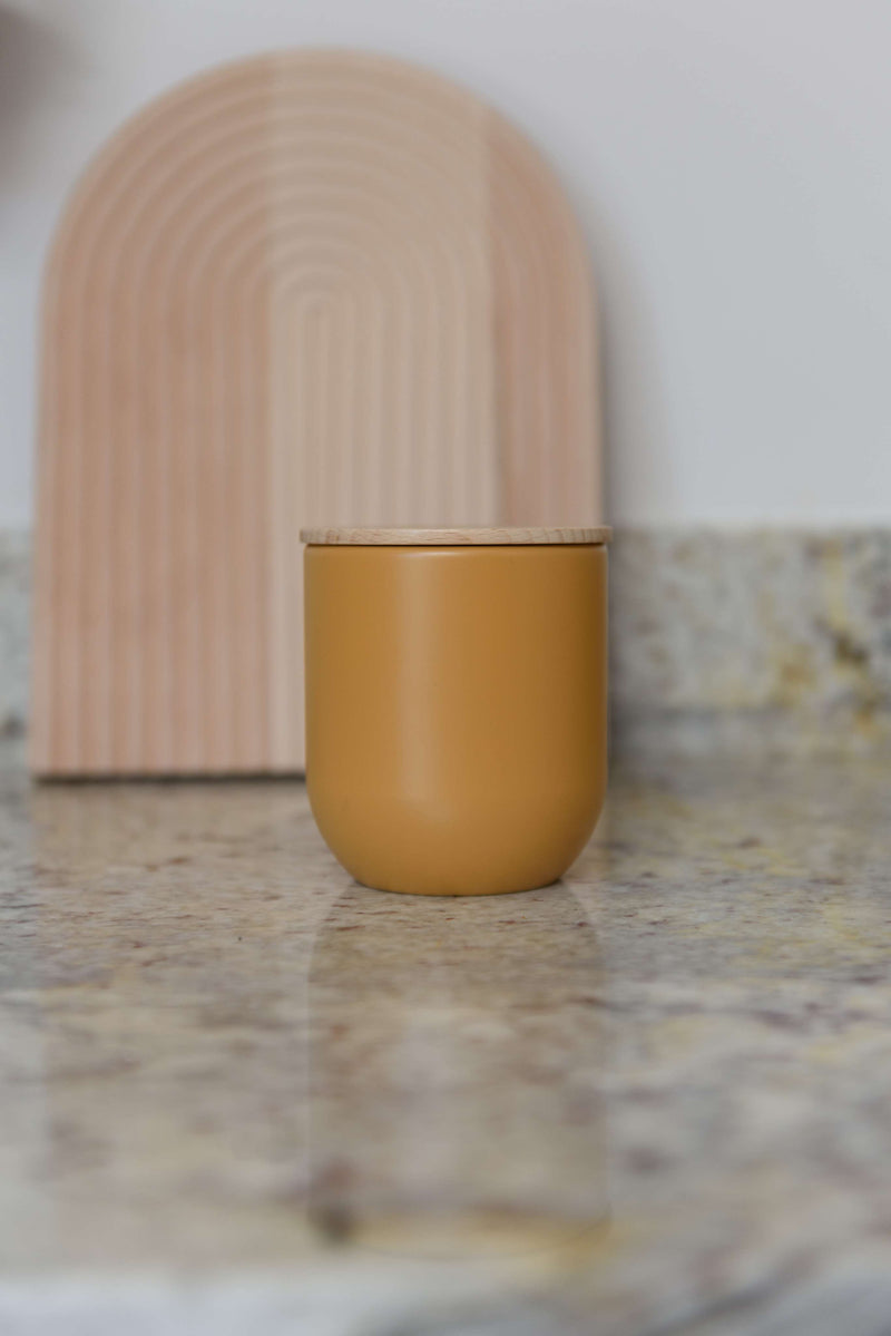 Industrial Kitchen Small Yellow Canister