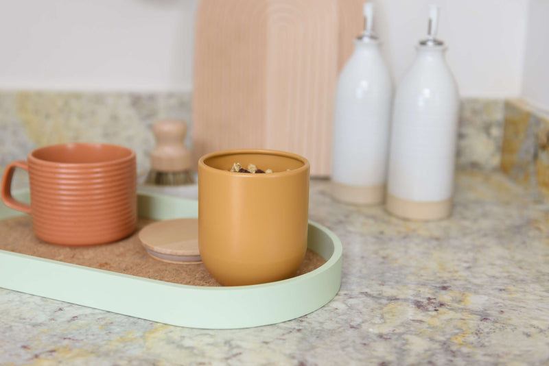 Industrial Kitchen Small Yellow Canister