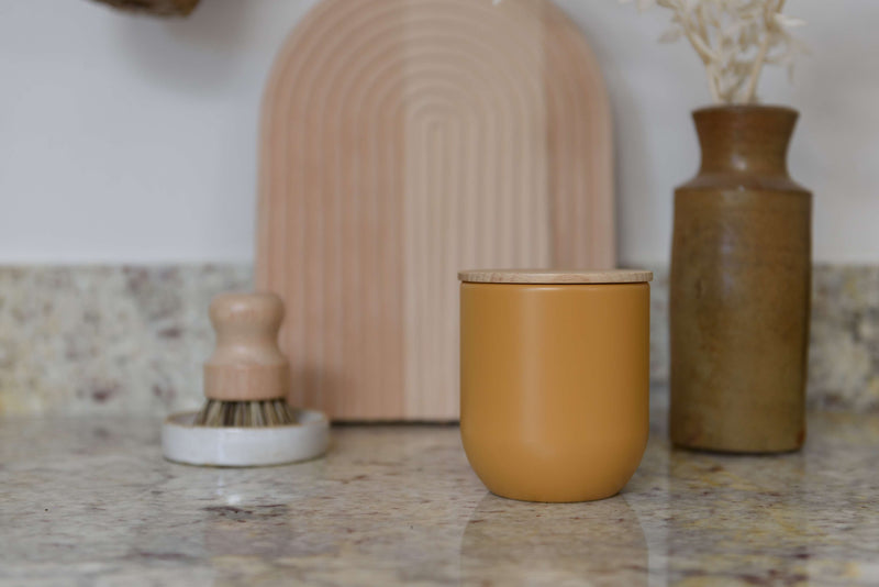Industrial Kitchen Small Yellow Canister