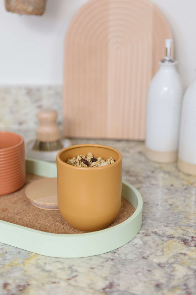 Industrial Kitchen Small Yellow Canister