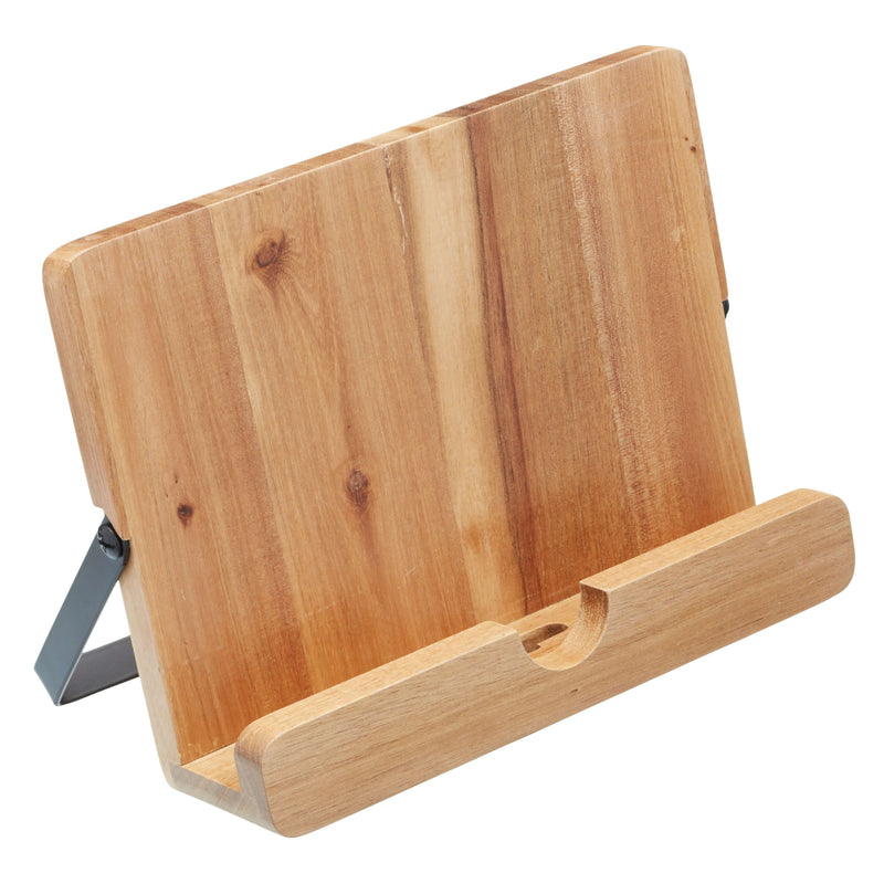 Natural Elements Acacia Wood Cookbook & Tablet Stand