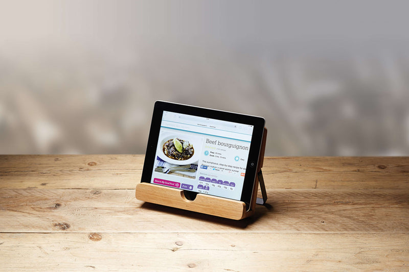 Natural Elements Acacia Wood Cookbook & Tablet Stand
