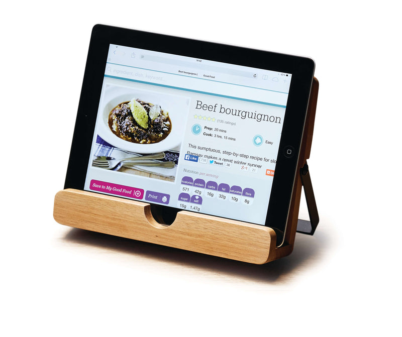 Natural Elements Acacia Wood Cookbook & Tablet Stand