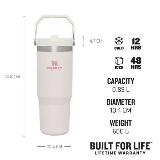 The IceFlow™ Flip Straw Tumbler 0.89L / 30oz - Rose Quartz