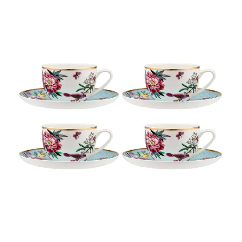 Jardin Peony Cup & Saucer Set Of 4