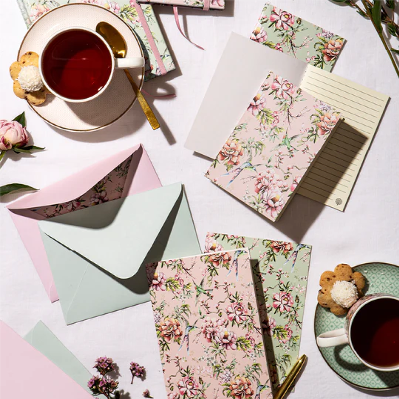 CHINOISERIE PINK CUP & SAUCER SET OF 4
