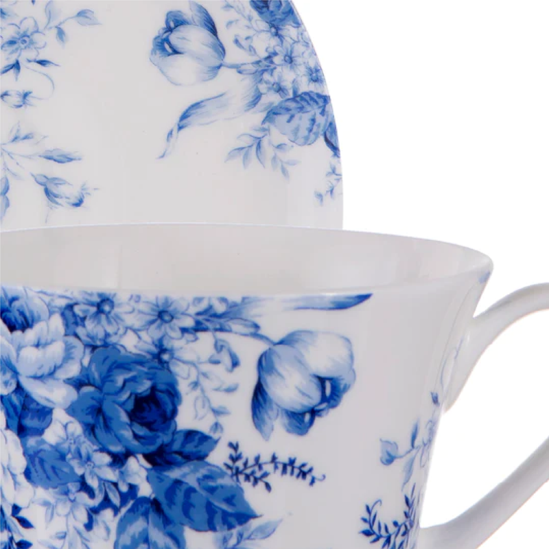 PROVINCIAL GARDEN WHITE CUP & SAUCER SET OF 4