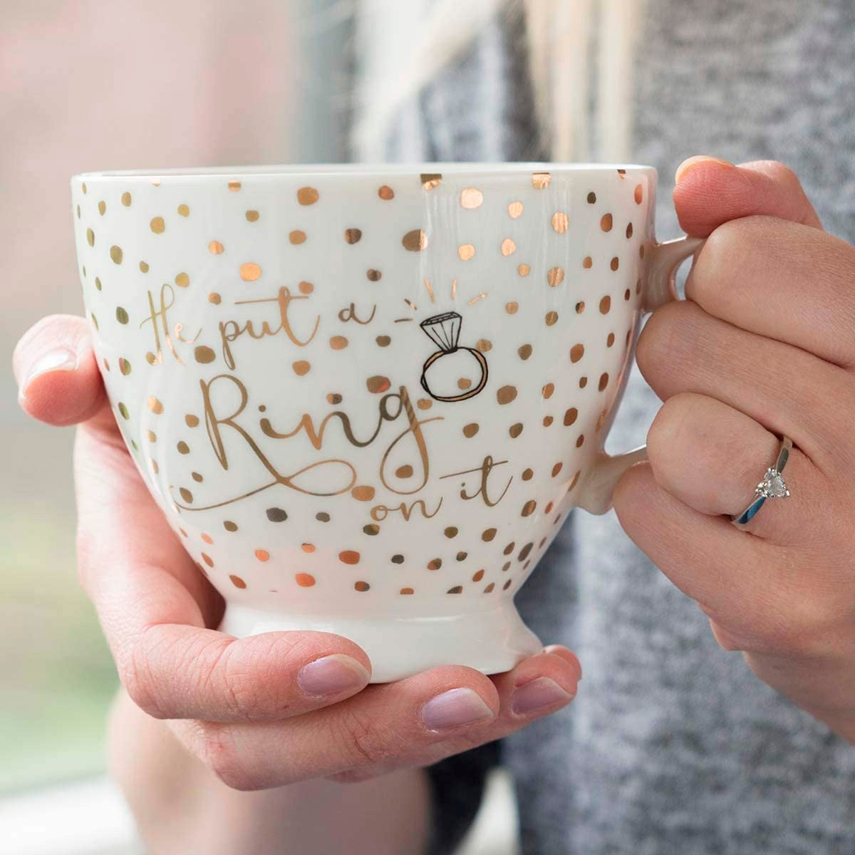 Creative Tops Ava & I He Put A Ring On It Footed Mug