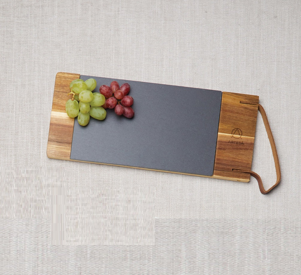 Artesà Acacia Wood and Slate Serving Board