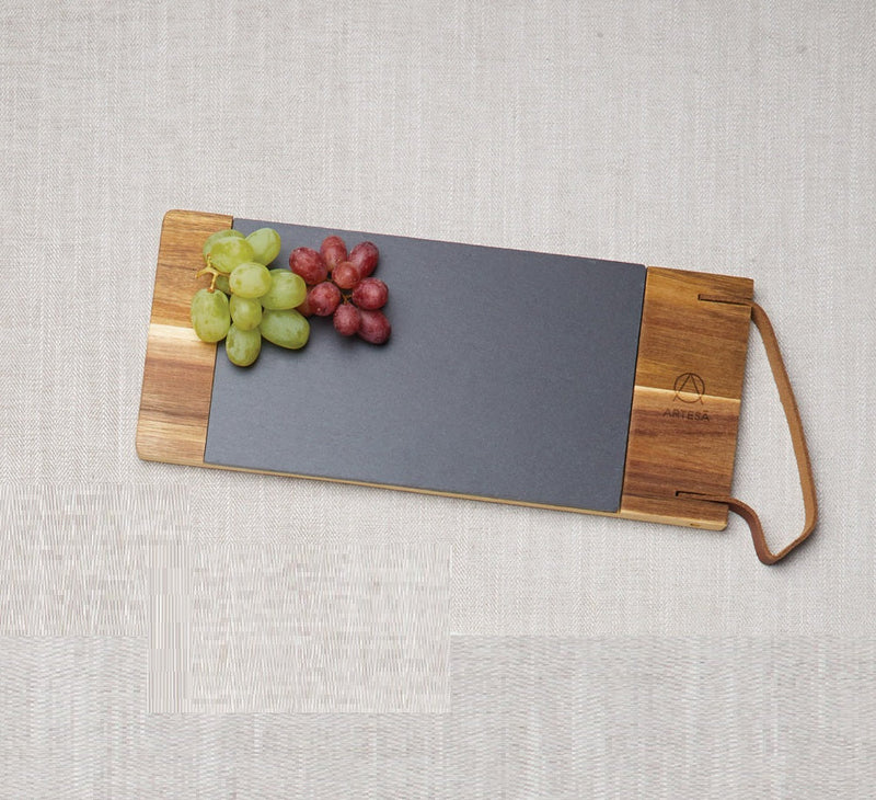 Artesà Acacia Wood and Slate Serving Board