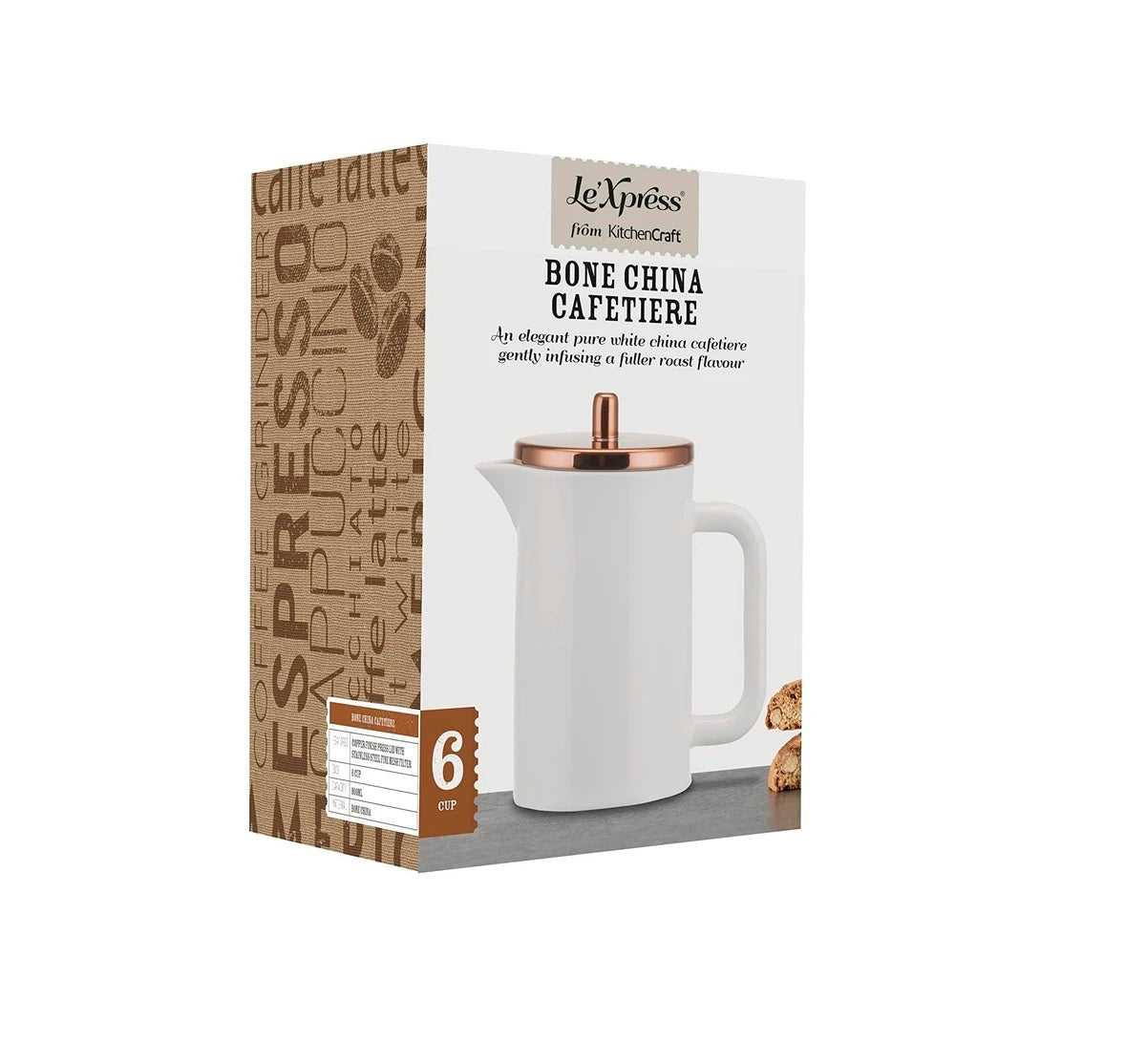 Le'Xpress Bone China Six Cup Cafetiere