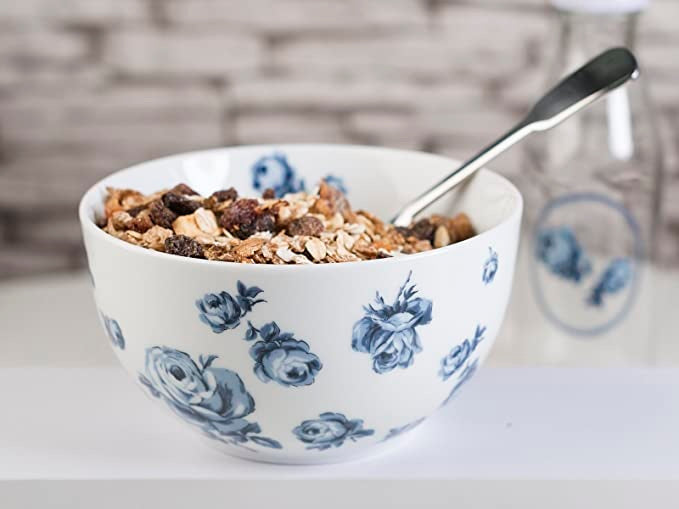 1Pcs Katie Alice Vintage Indigo Floral Cereal Bowl