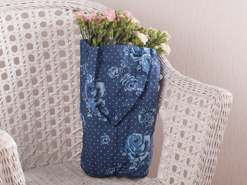 Katie Alice Vintage Indigo Cotton Foldaway Bag (β)