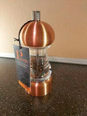 Kitchencraft Masterclass Clear Capstan Copper-effect Pepper Mill, 14.5cm