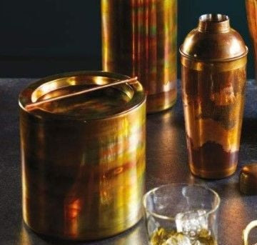BarCraft Small Copper Ice Bucket with Lid