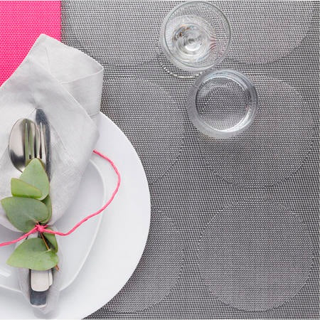 30 x 45 cm KitchenCraft Woven Reversible Grey Spots Placemat