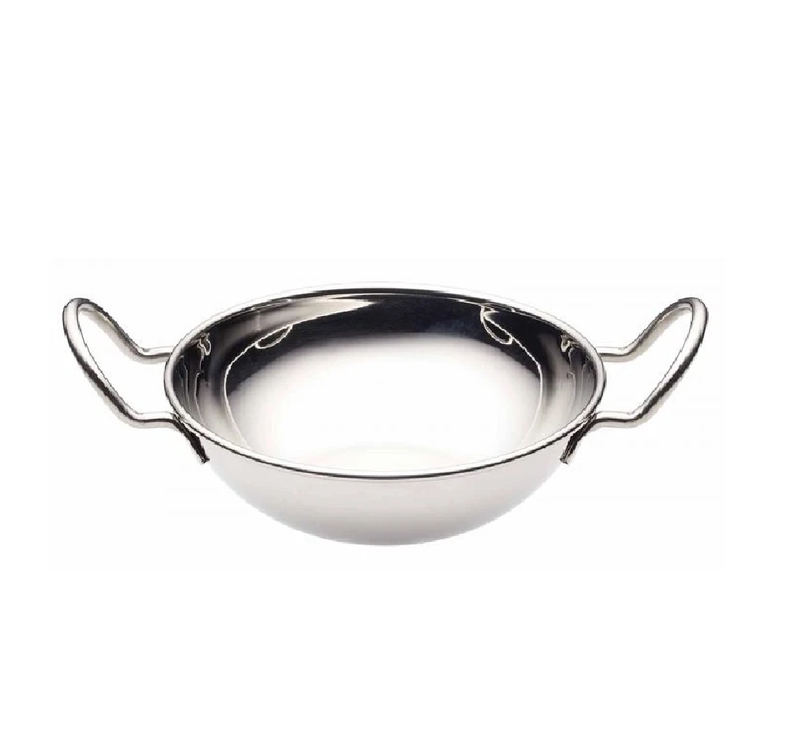 KitchenCraft World of Flavours Indian Stainless Steel Large Balti Dish 26CM