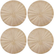 Mikasa Round Faux-Leather Placemats – Set of 4 (38 cm, Gold)