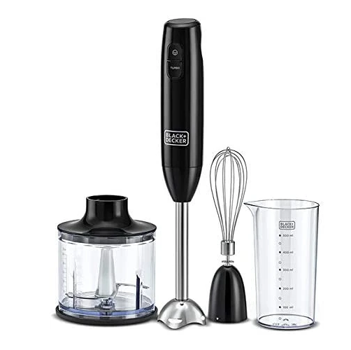 600W 3-in-1 Hand Blender with Chopper, Black
