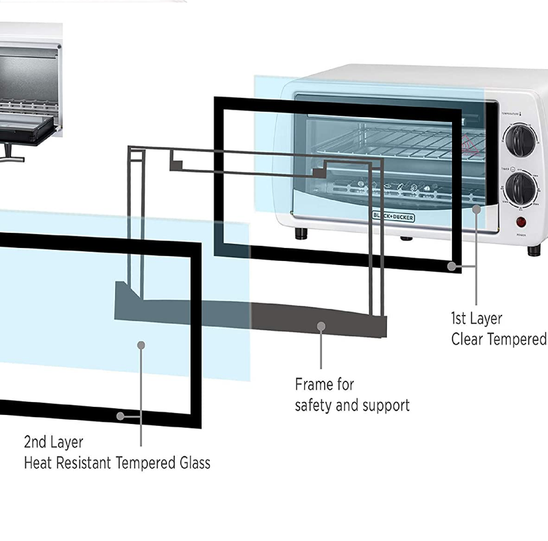 9L Double Glass Toaster Oven