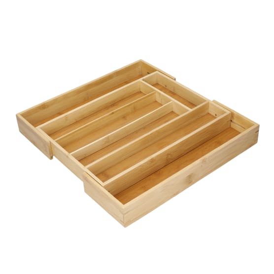 Copco Bamboo Expandable Cutlery Tray – 25.5 cm to 38 cm Adjustable