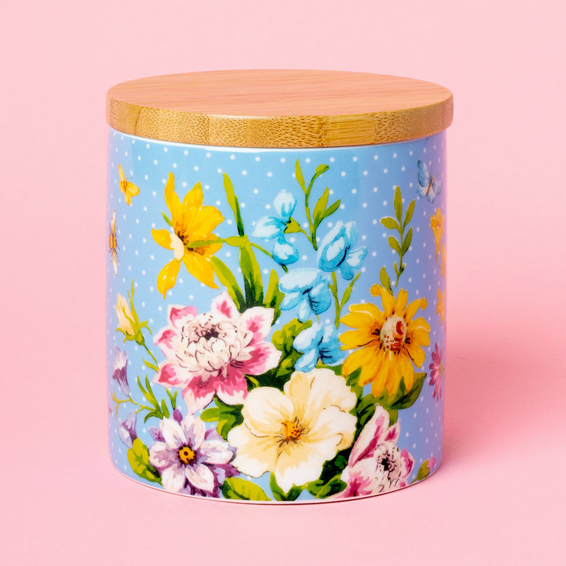 English Garden Blue Storage Jar