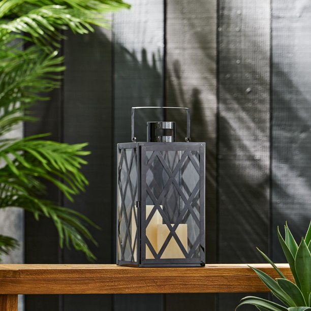 Stainless Steel Outdoor Lantern, Black