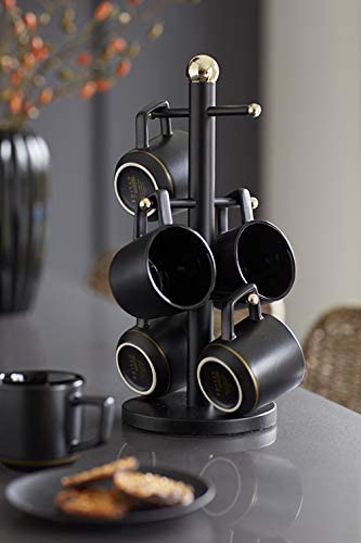 MasterClass Brass Effect Kitchen Roll Holder, Black/Brass, 15 x 15 x 35 cm