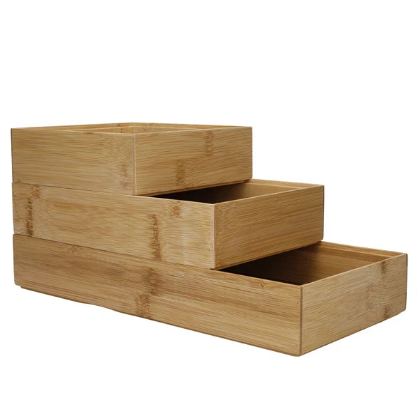 Copco Bamboo Drawer Organiser Set – 3 Stackable Trays
