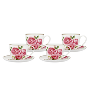 Heritage Rose Cup & Saucer Set Of 4