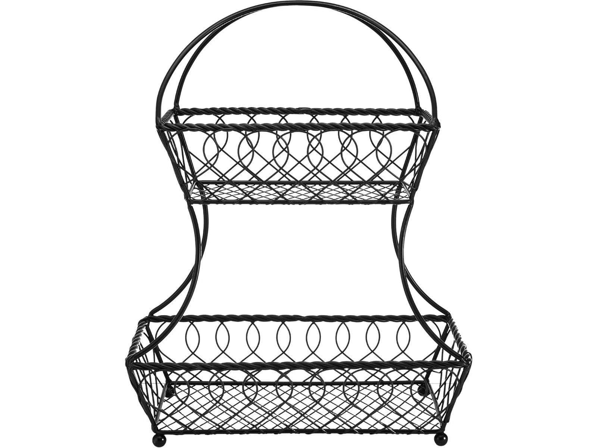 Mikasa Gourmet 2 Tier Flatback Basket Loop And Lattice Wire