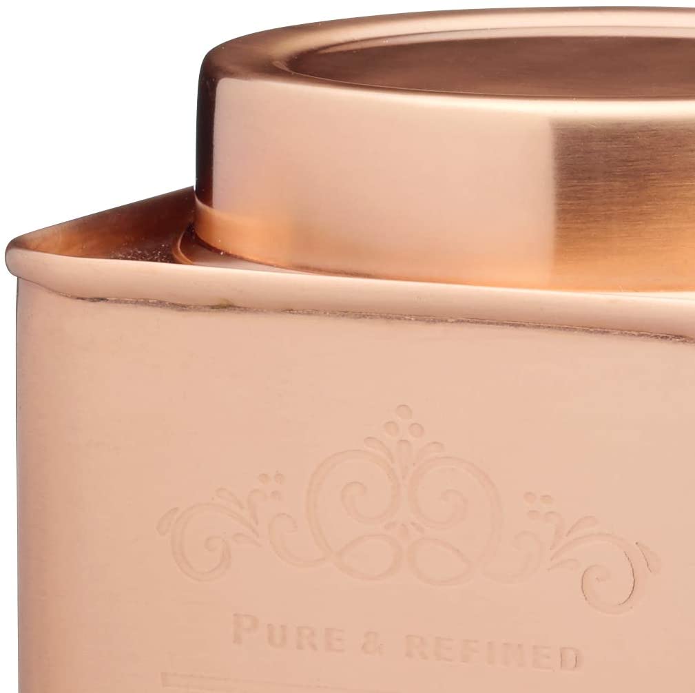 Kitchen Craft Le'Xpress Square Airtight Sugar Storage Tin, Copper Finish, 10 x 10 x 12 cm