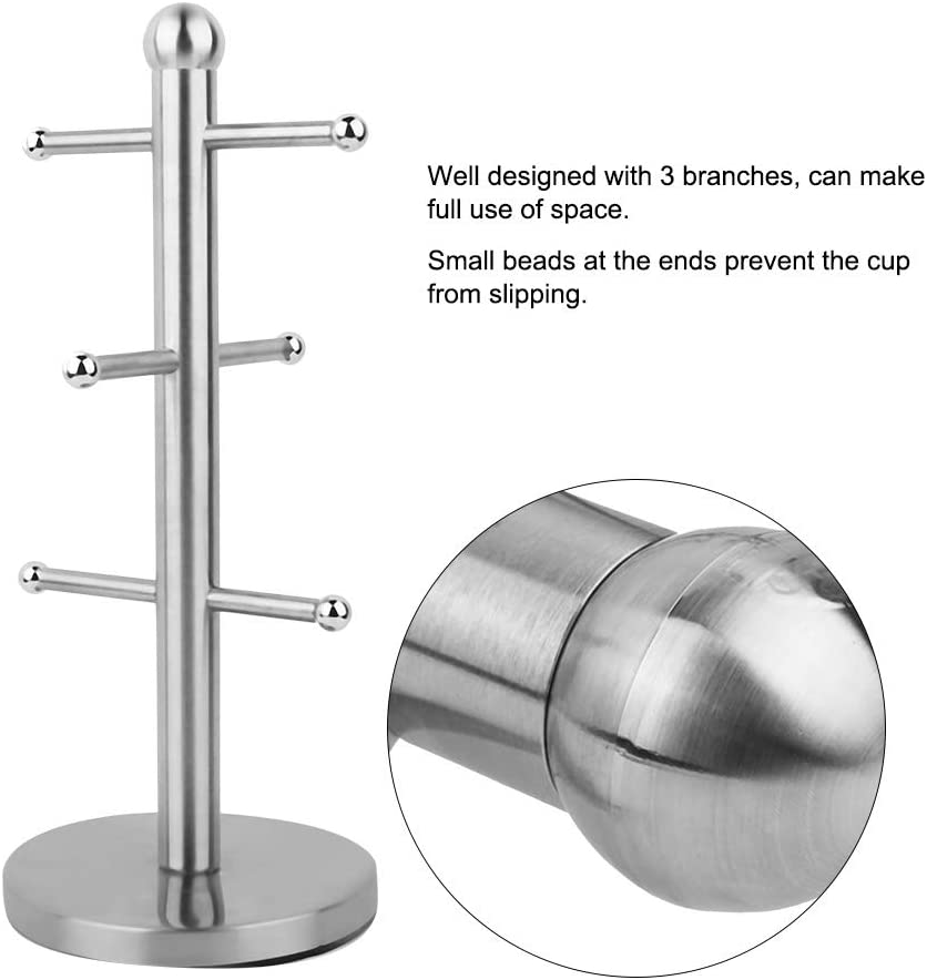 Stainless Steel Mug Rack Tree Shape Storage Tea Cup Holder Organizer Kitchen Storage Rack