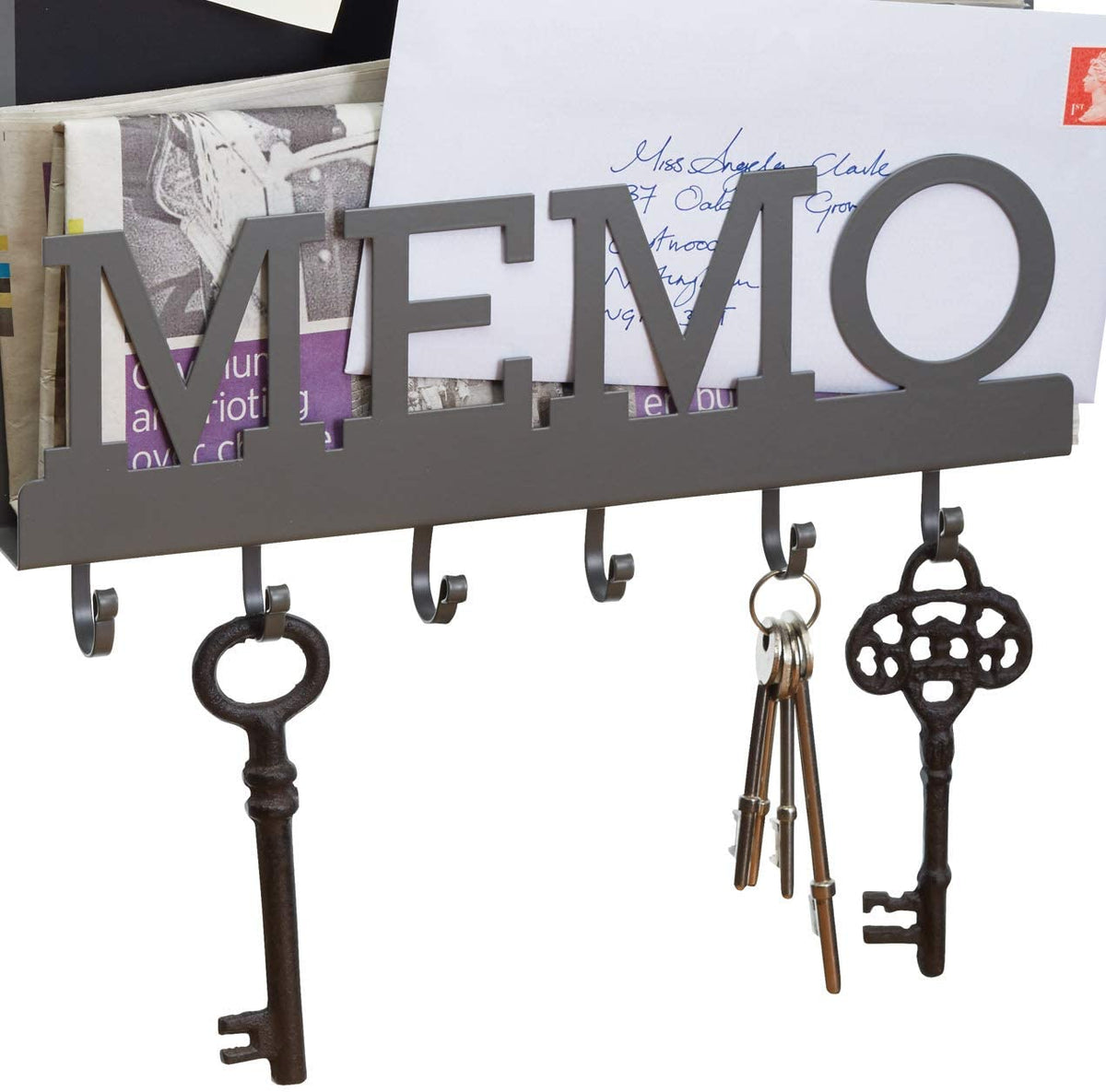 KitchenCraft LNMEMO Living Nostalgia Magnetic Memo Board/Chalkboard, Grey/Black, 43.5 x 30 cm