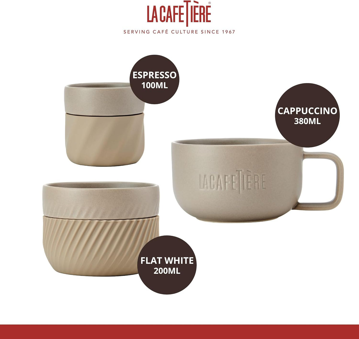 La Cafetière Stackable Silicone Coffee Sleeves – Set of 4